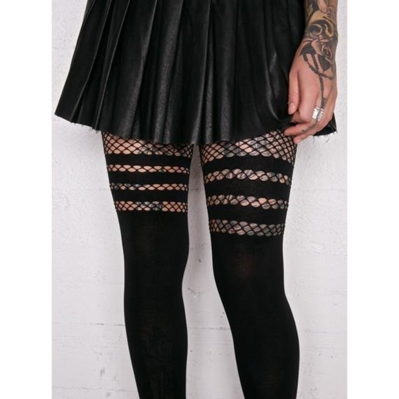 1 LEFT Get Faux thigh high tights - Picture 2 of 3